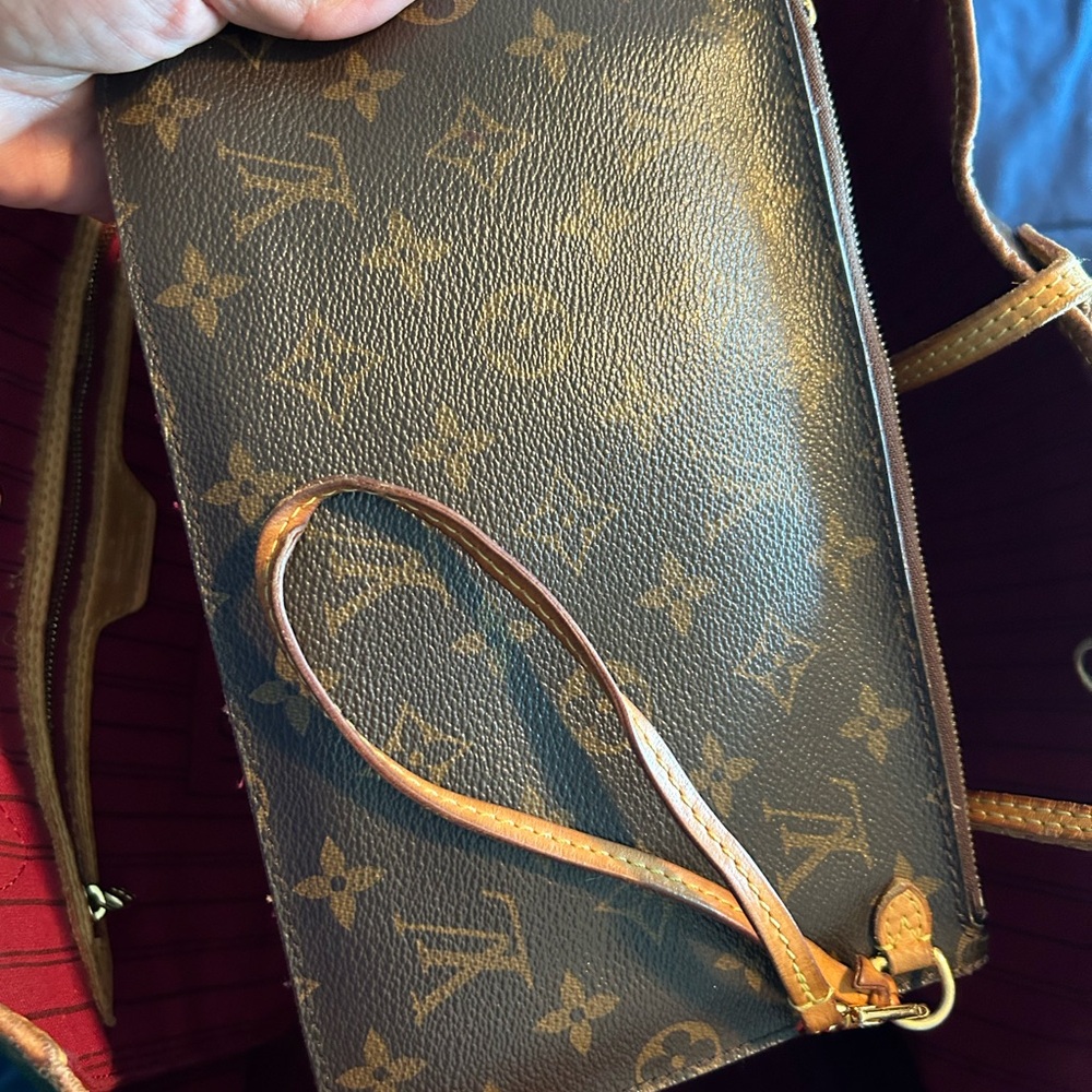AUTHENTIC LOUIS VUITTON • Large Neverfull Tote & Pochette Patina Monogram Bag • - Picture 10 of 16